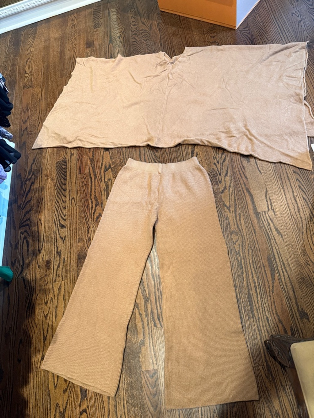Poncho lounge set top and pants warm and cozy! New with tags attached